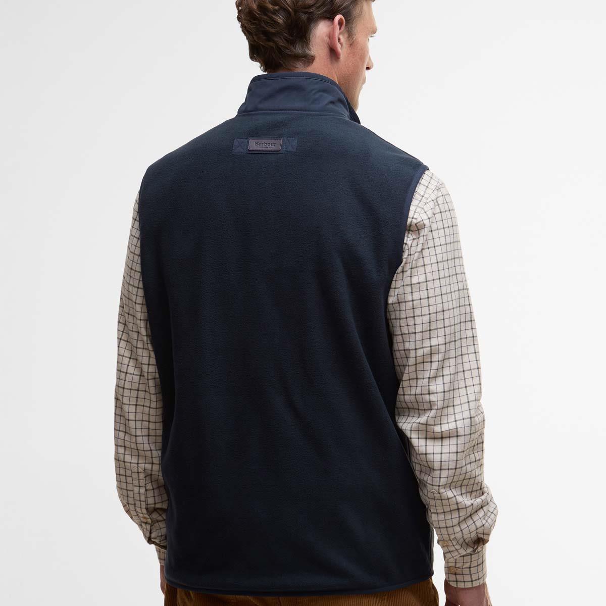 Navy Barbour Mens Lowich Fleece Gilet Back