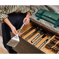Joseph Joseph GrillOut 3-Piece Stainless-Steel BBQ Turner, Tongs and Fork Set Retractable for Storage