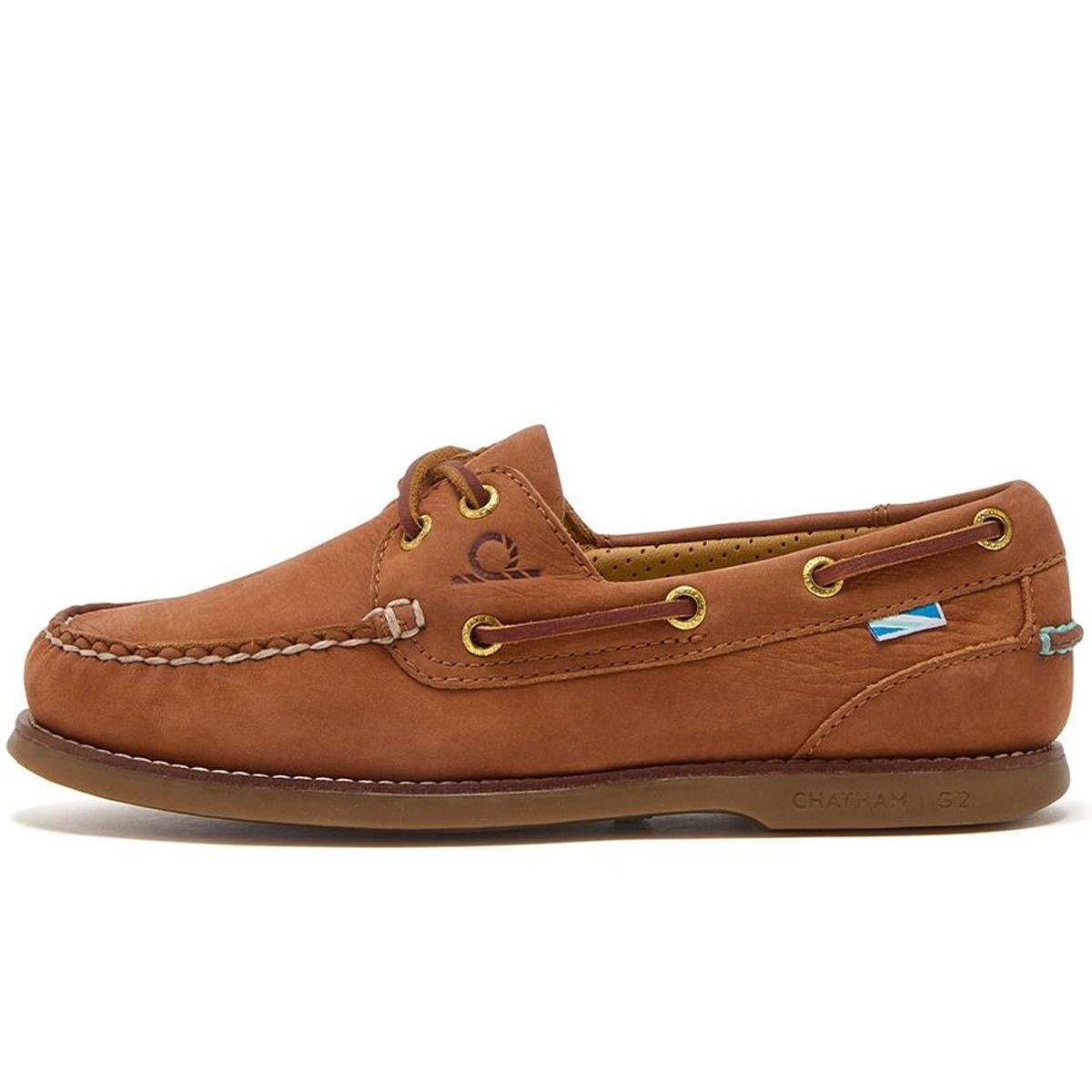 Tan Chatham Womens Lyme G2 Deck Shoes Side