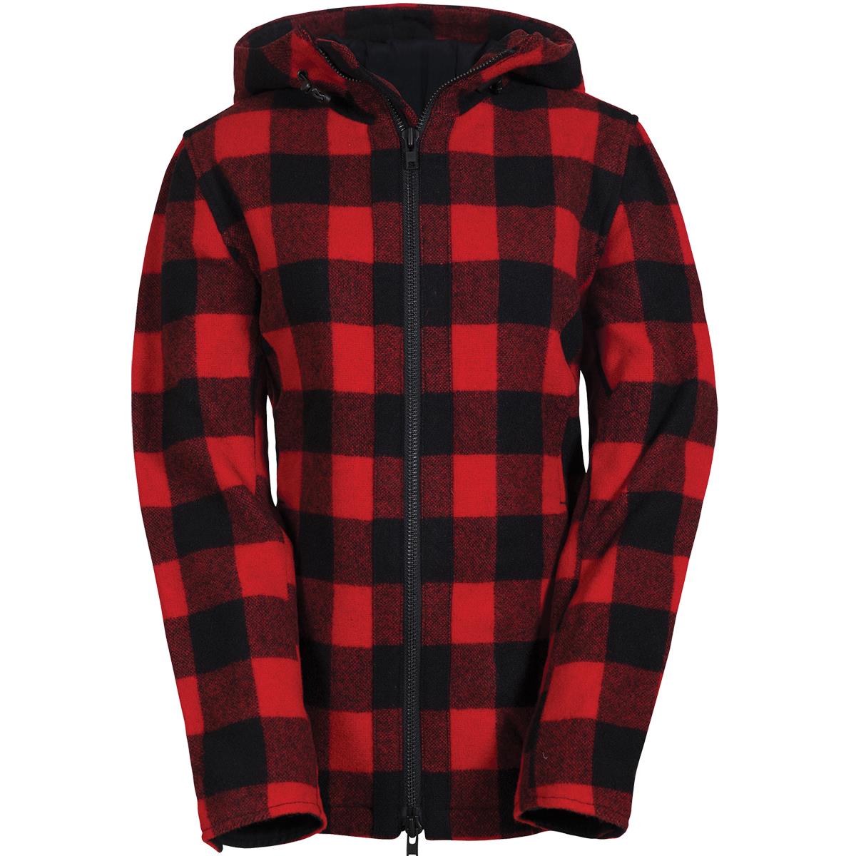 Red Check Swanndri Womens Seattle Wool Hoody