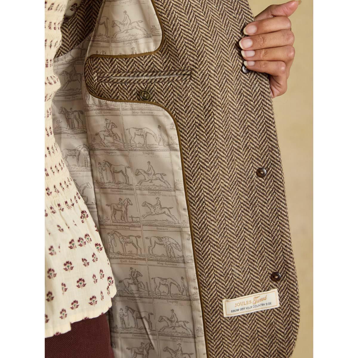 Joules Womens Nehru Collar Tweed Gilet