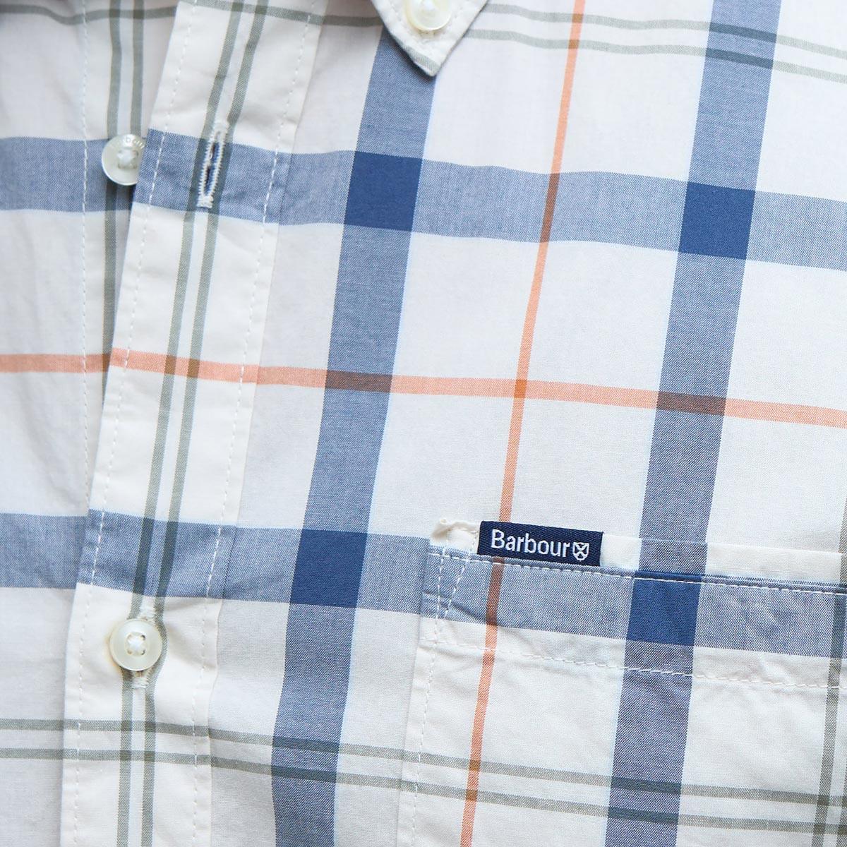Sea Haze Tartan Barbour Mens Rawley Tailored Shirt Badge