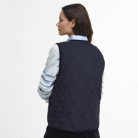 Dark Navy/Sky Dress Tartan Barbour Womens Cecily Gilet Model Back