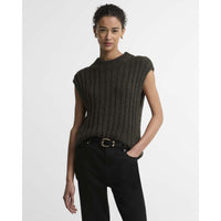 OLIVE Barbour Womens Anastasia Knitted Vest FRONT