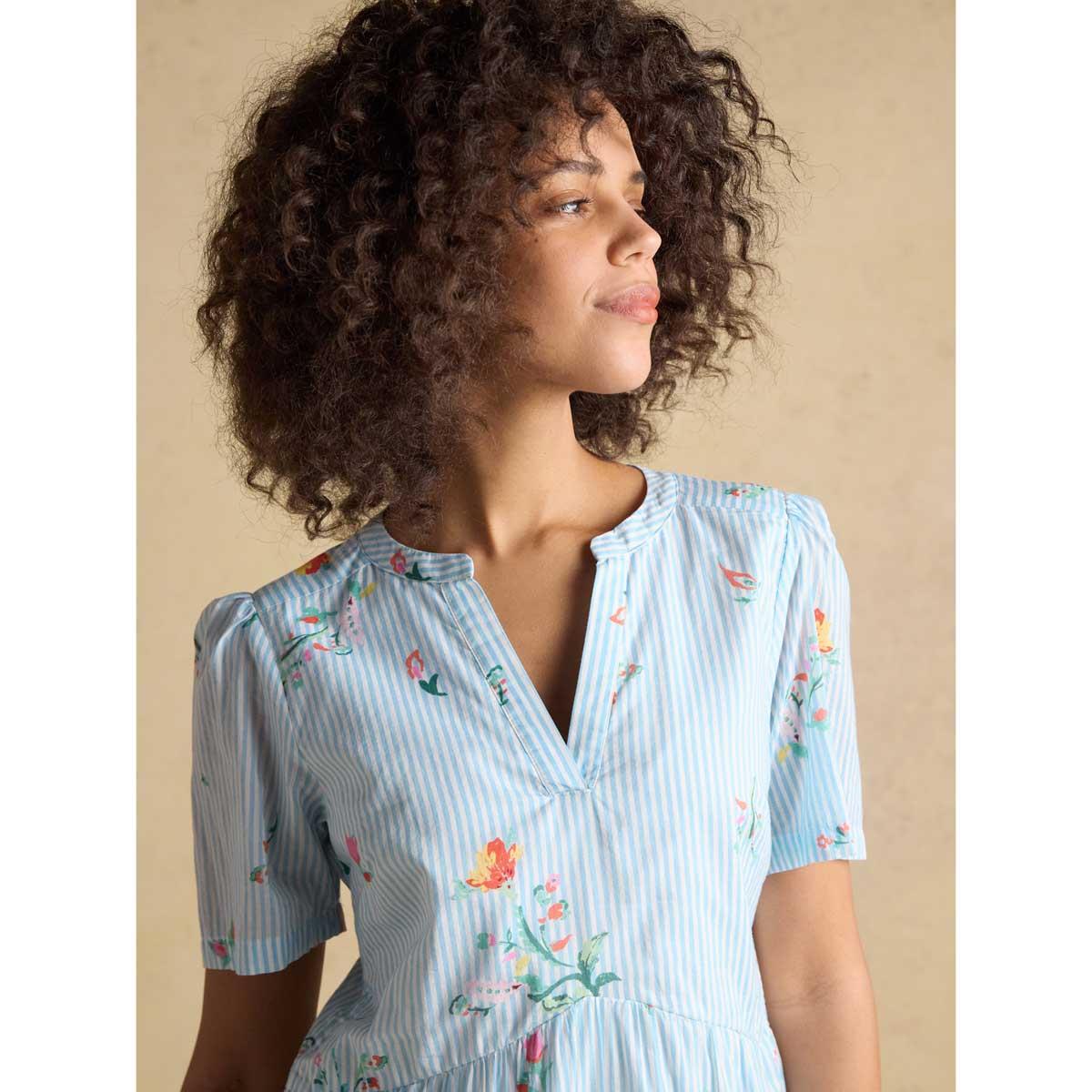Blue Joules Womens Ariella Tiered Dress On Model Detail