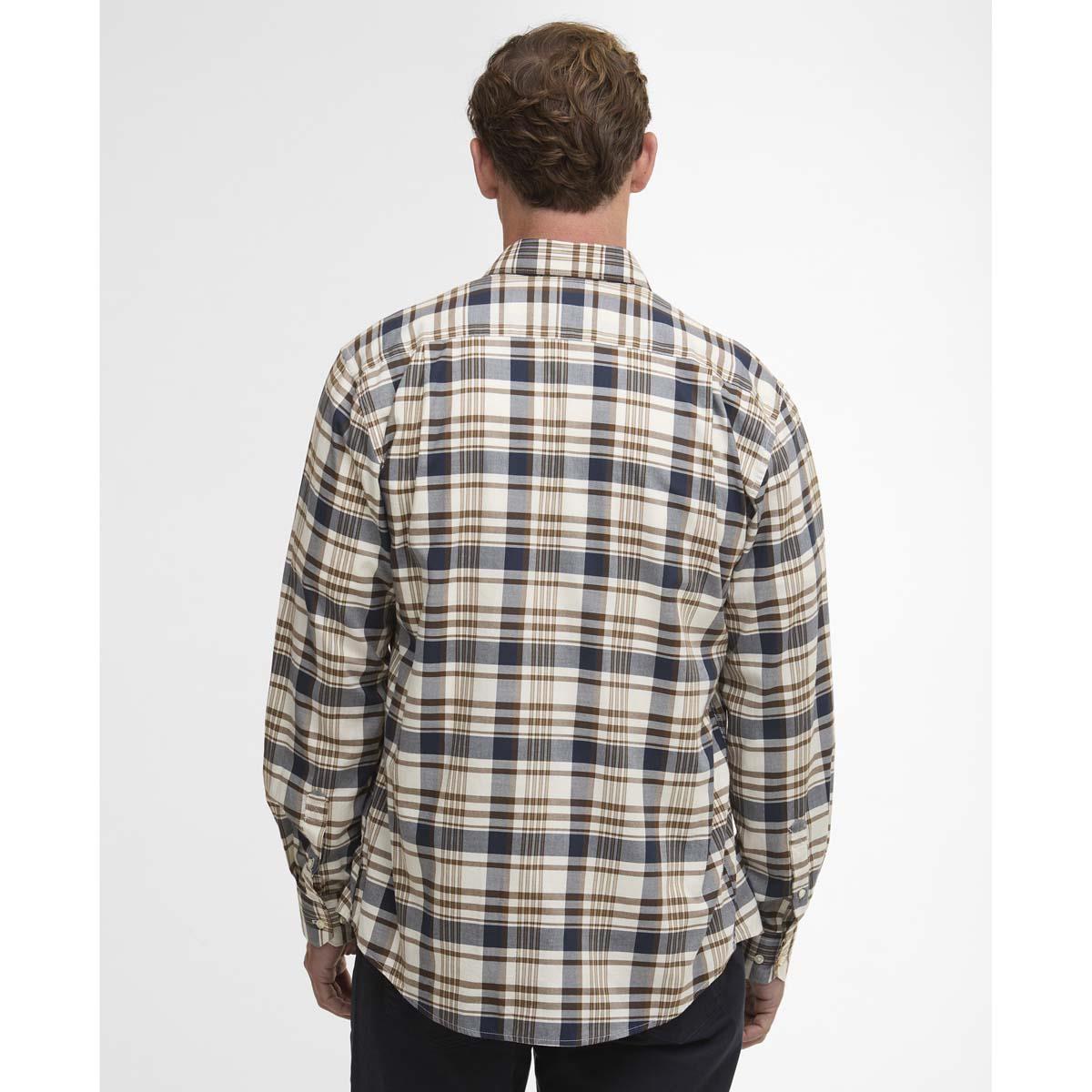 Navy Barbour Mens Hunwick Regular Shirt back