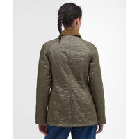 Military Brown Barbour Womens Beadnell Polarquilt Jacket Back