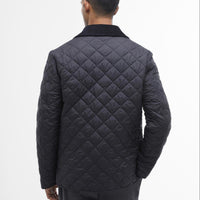 Black Carbon Barbour Mens Lindfield Quilted Jacket Model Back
