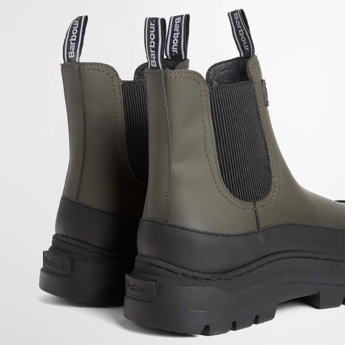 OLIVE Barbour Womens Harriety Chelsea Boot GUSSET