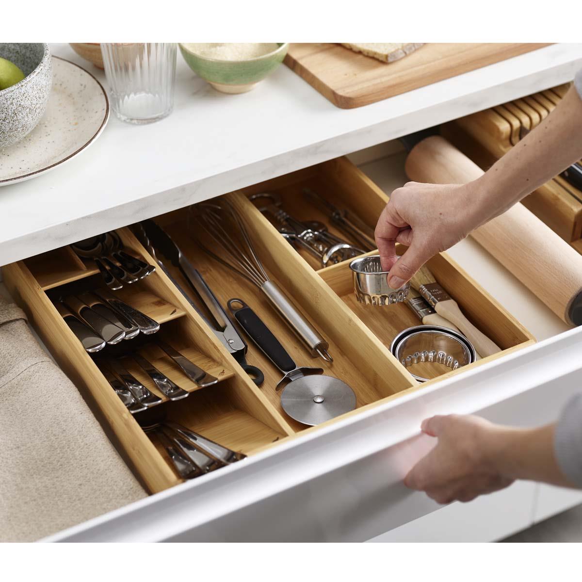 Joseph Joseph DrawerStore Bamboo Cutlery Utensil and Gadget Organiser