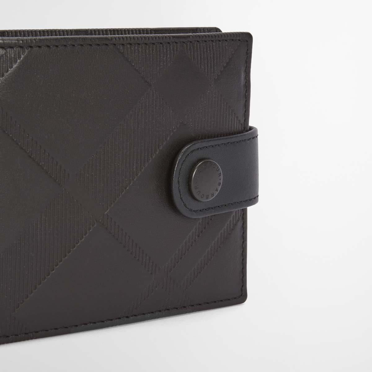 Black Barbour Mens Bamburgh Deboss Leather Wallet