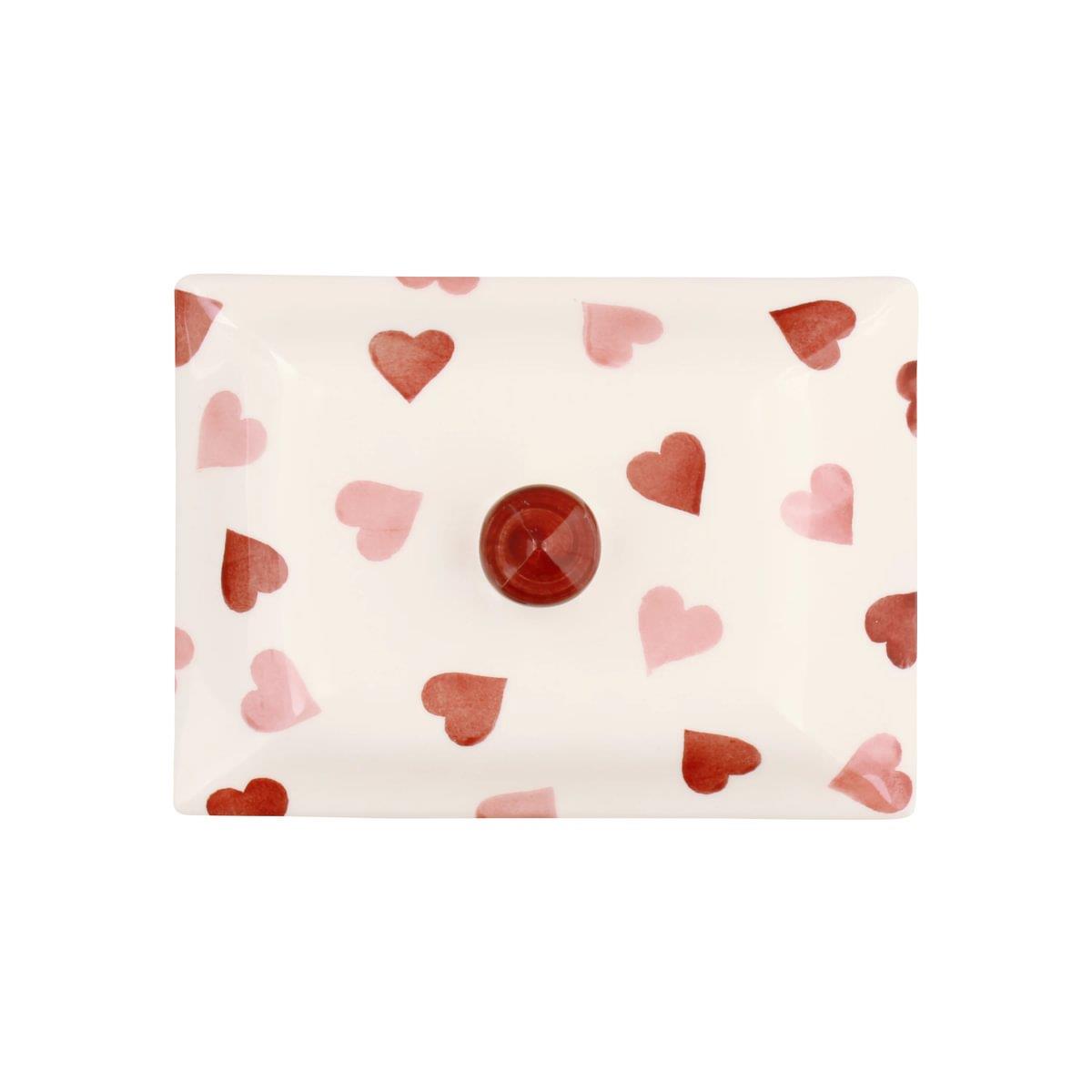 Emma Bridgewater Pink Hearts Small Butter Dish