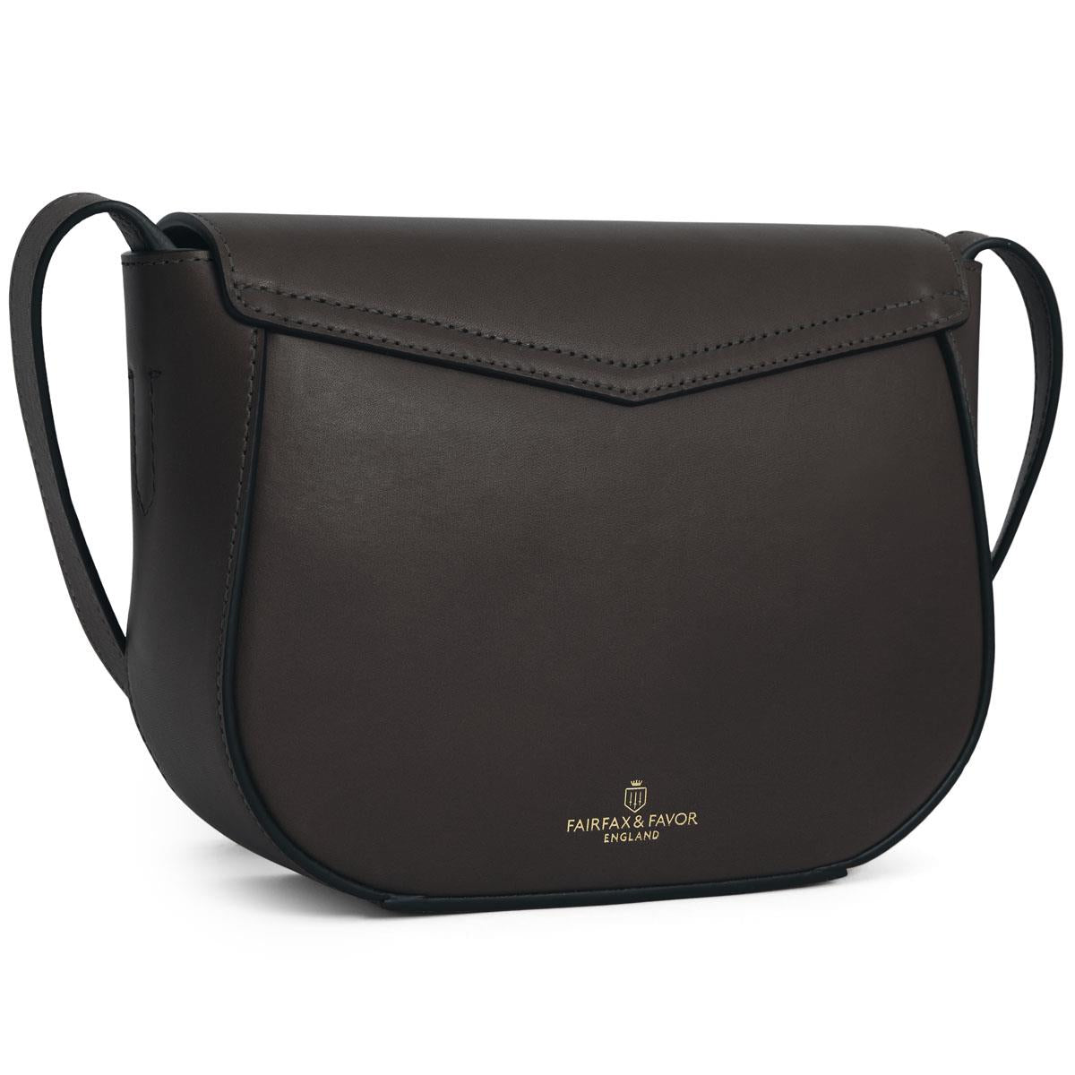 Mahogany Leather Fairfax & Favor Blenheim Saddle Bag Back