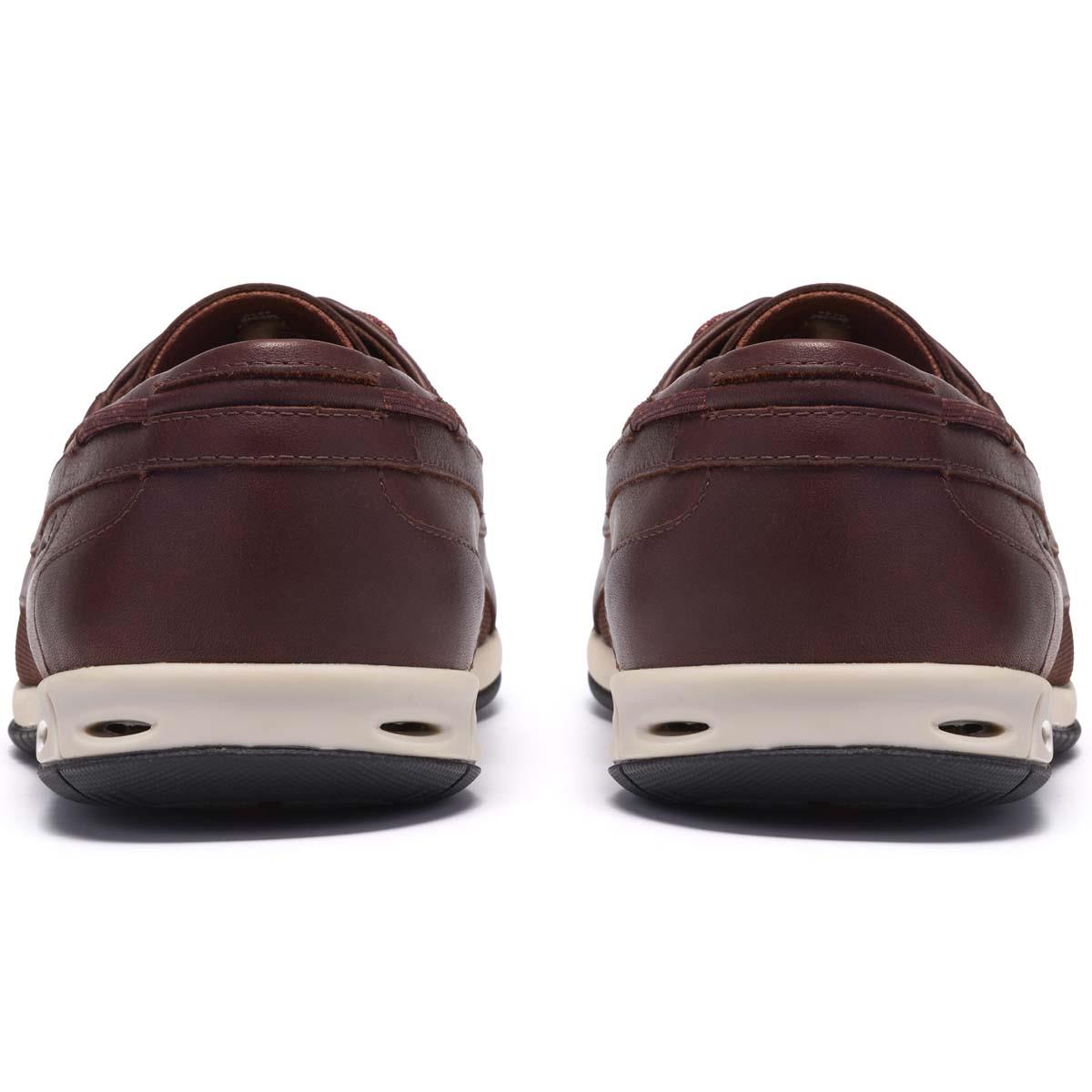 Brown Leather Clarks Mens Orson Sail Boat Shoes Heel