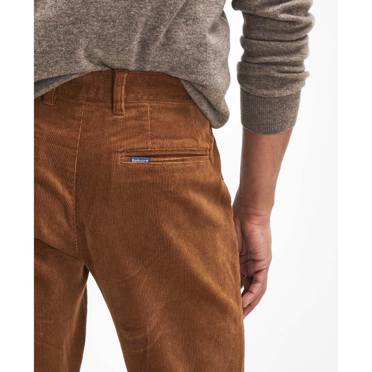 DARK HONEY Barbour Mens Stretch Cord Tailored Fit Trouser BUTT