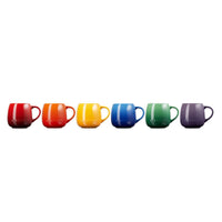 Le Creuset Stoneware Set of 6 Rainbow Coupe Mugs Side View