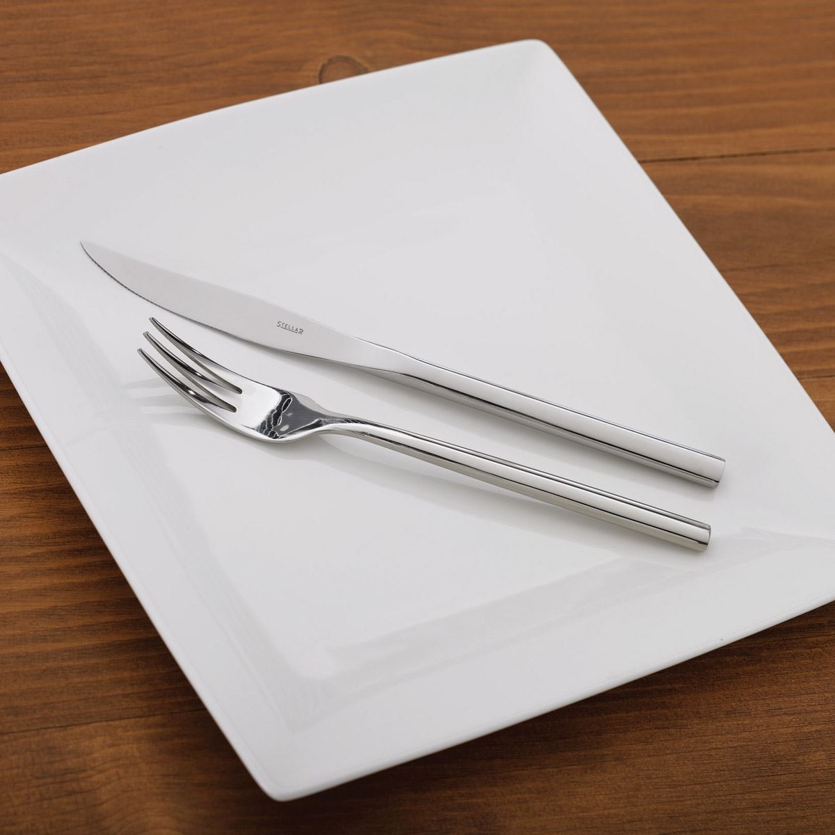Stellar Rochester Steak Knife and Fork Set Table Setting