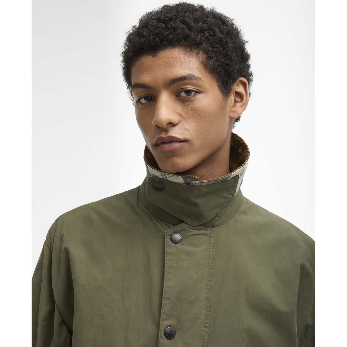 Ivy Green Barbour Mens Icons Border Casual Jacket collar