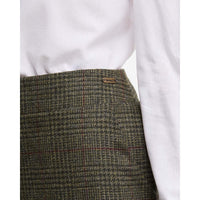 Olive Prince Of Wales Barbour Womens Browning Skirt WAIST