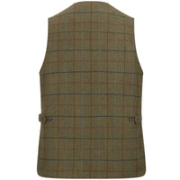Green/Blue Hoggs Of Fife Mens Kingussie Tweed Field Waistcoat Back