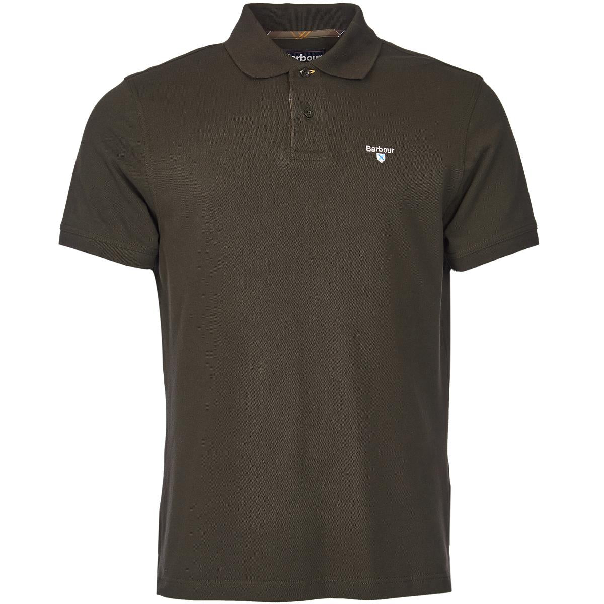 Forest Green Bartan Mens Tartan Pique Polo