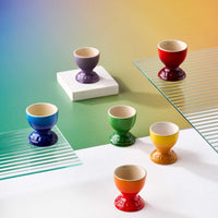 Le Creuset Stoneware Set of 6 Rainbow Egg Cups Lifestyle