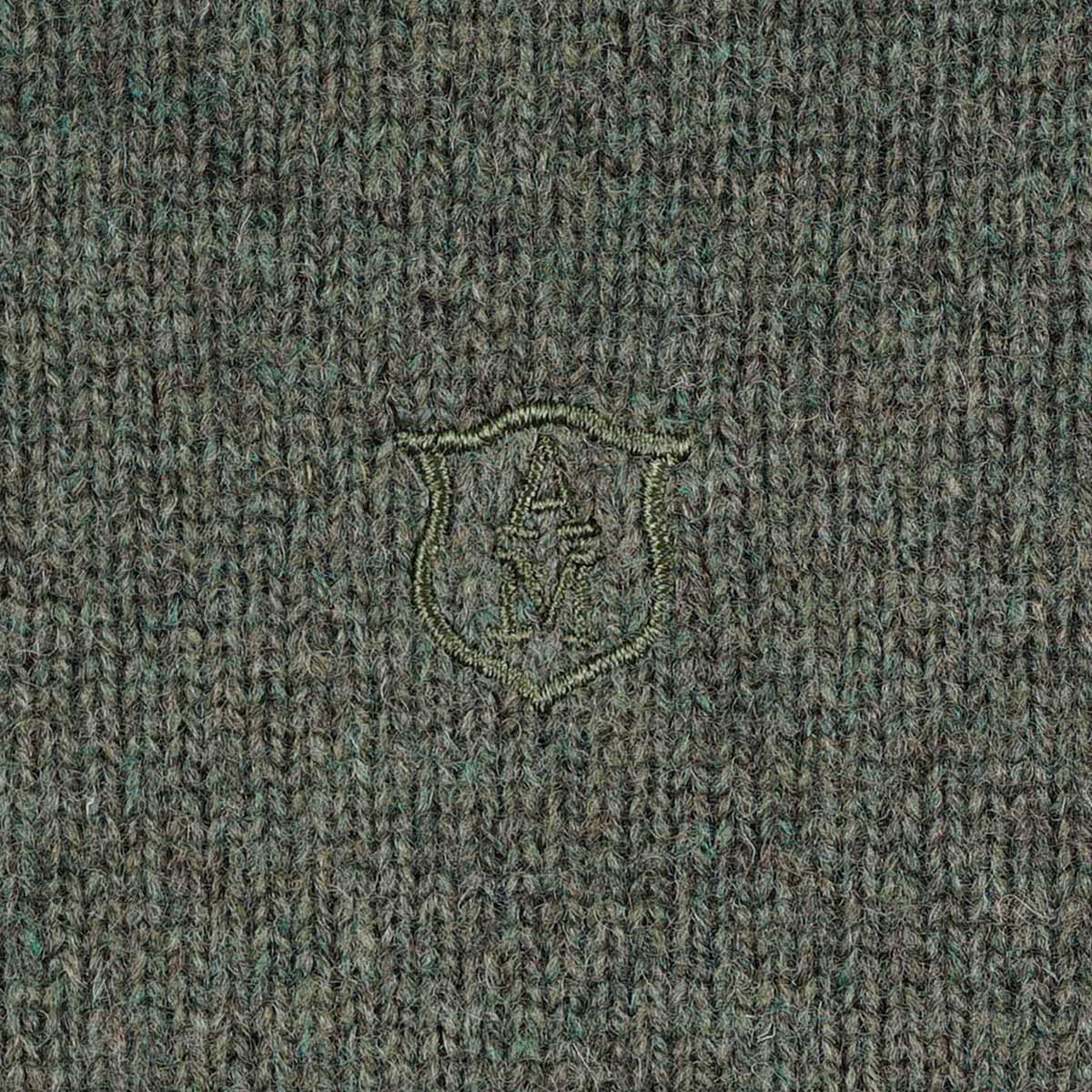 Albert and Maurice Netherton Zip Neck Lambswool Jumper Thyme