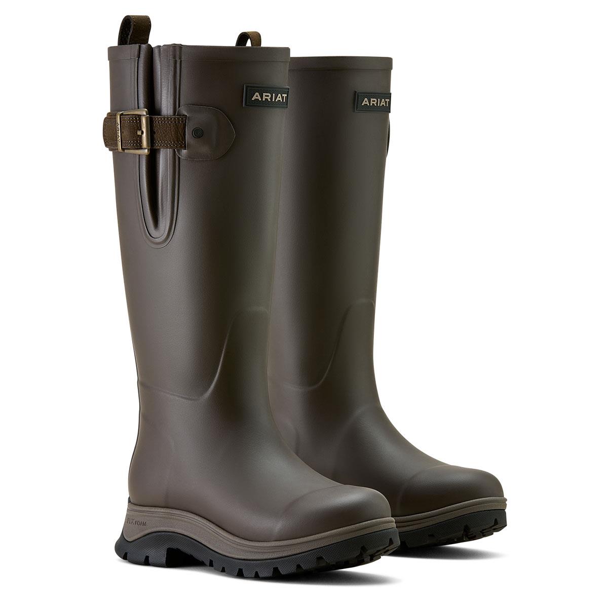 Bracken Brown Ariat Womens Woodstock Wellington Boots Side Pair