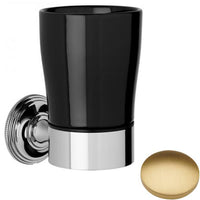 Brushed Gold Matt Samuel Heath Style Moderne Tumbler Holder Black Ceramic N6635B