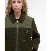 Olive/Light Moss Barbour Womens Malena Fleece Jacket Front