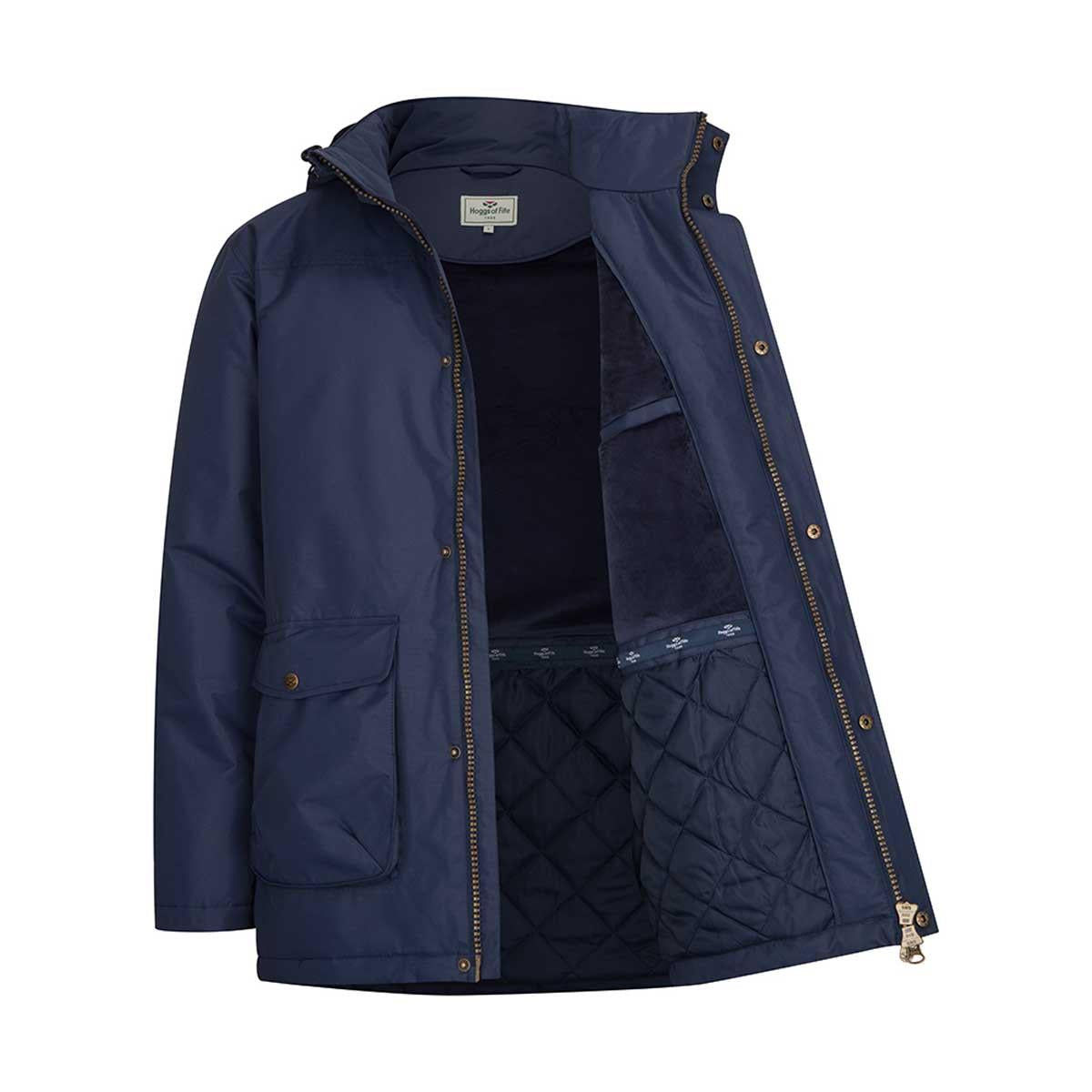 Ink Navy Hoggs Of Fife Mens Walker Long Coat Open