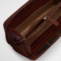 Brown Barbour Womens Birch Leather Matinee Purse Open
