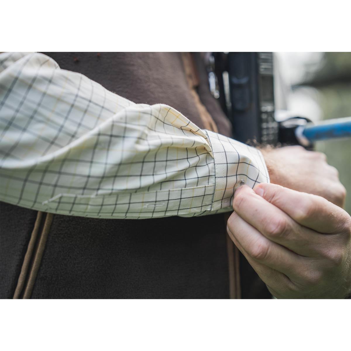 Grape Leaf Harkila Mens Portfield Check Shirt Cuff Detail