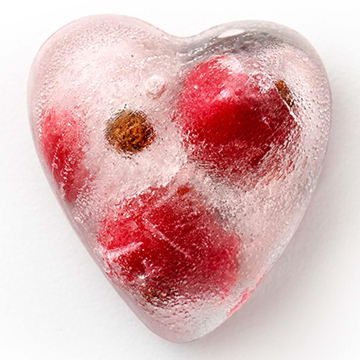Lekue Heart Ice Cube Tray with Lid Ice Cubes With Fruit