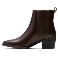 Brown Leather Clarks Womens Morzine Top Chelsea Boots Alternate Side