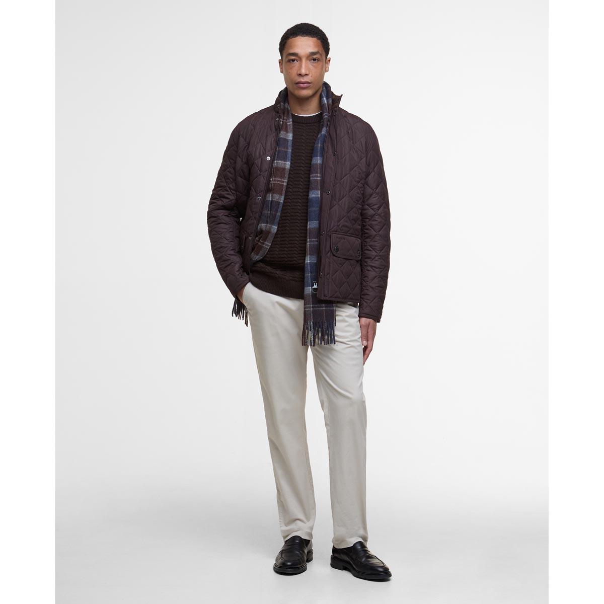 Black Oak/Classic Barbour Mens Lowerdale Quilted Jacket Front