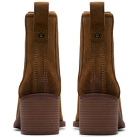 Walnut Suede Clarks Womens Chamberly Top Boot Back