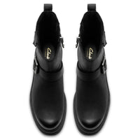 Black Leather Clarks Womens Orinoco3 Bay Boot Top View