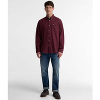 Dark Bordeaux Barbour Mens Sparrowhill Regular Fit Shirt ON MODEL