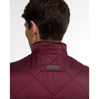 DARK BORDEAUX Barbour Mens Finn Quilted Gilet NECK