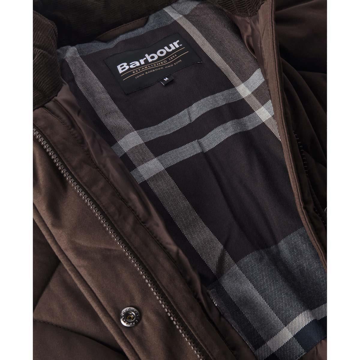 Black Oak/Midnight Oak Barbour Mens Winter Chelsea Quilted Jacket Lining