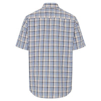 Blue/Corn Hoggs of Fife Mens Aberdour Short Sleeve Shirt Back