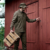 Grape Leaf Seeland Mens Selous Cargo Shirt On Model