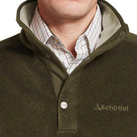 Dark Olive Schoffel Mens Norton Fleece Collar Detail