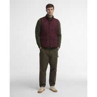 BORDEAUX Barbour Mens New Lowerdale Gilet ON MODEL