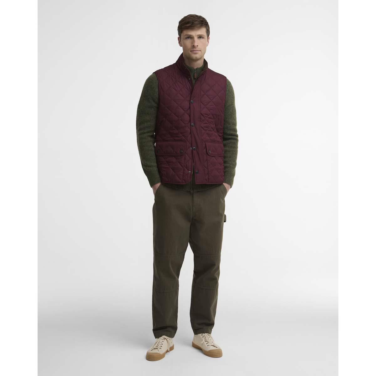 BORDEAUX Barbour Mens New Lowerdale Gilet ON MODEL