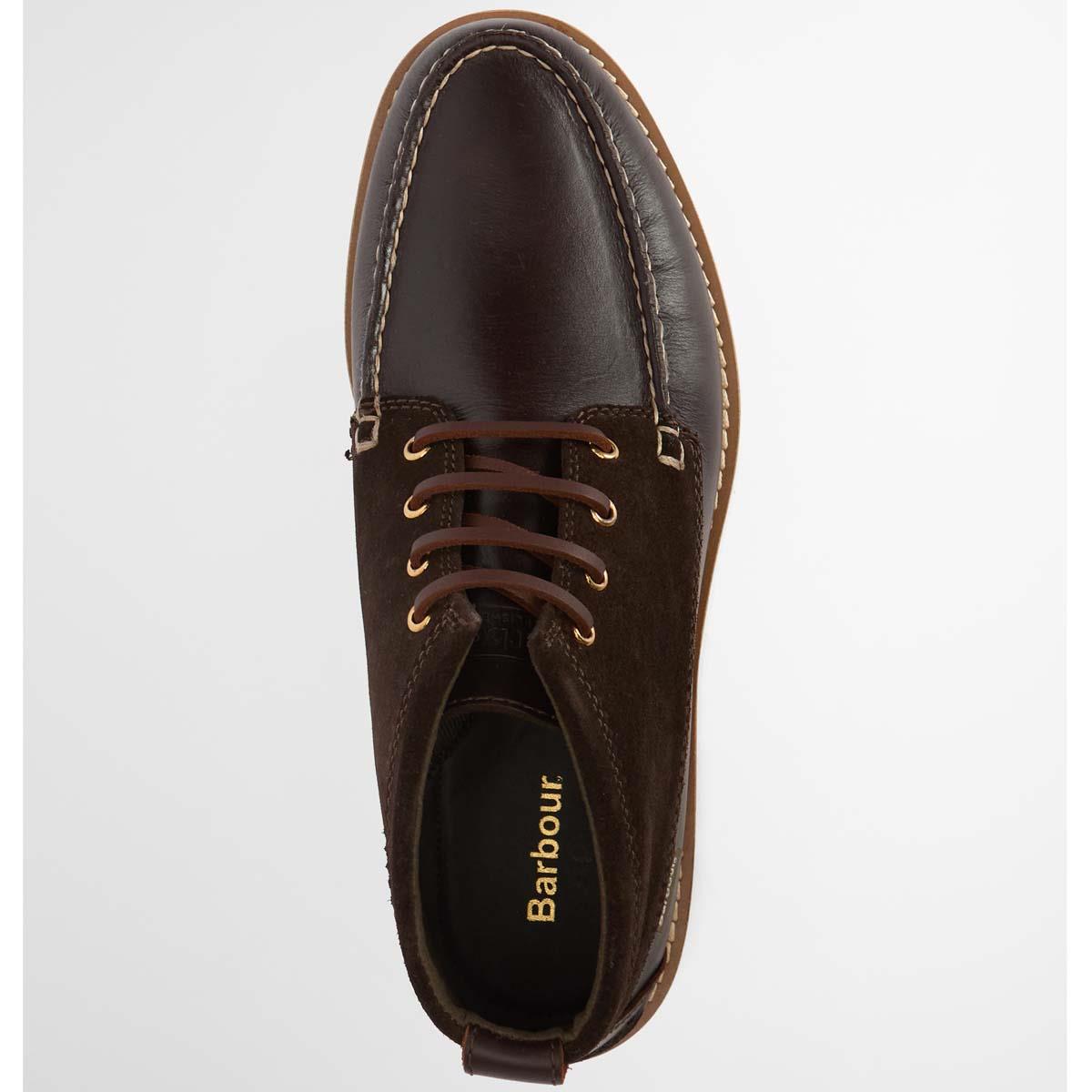 Olive/Dark Brown Barbour Mens Hadston Chukka Boot TOP