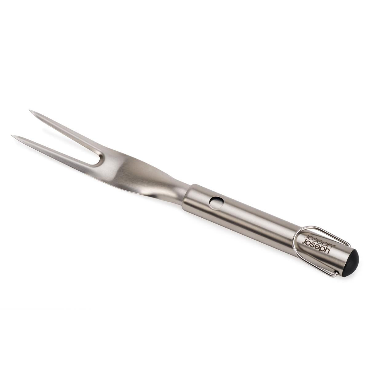 Joseph Joseph GrillOut 3-Piece Stainless-Steel BBQ Turner, Tongs and Fork Set Fork Retracted