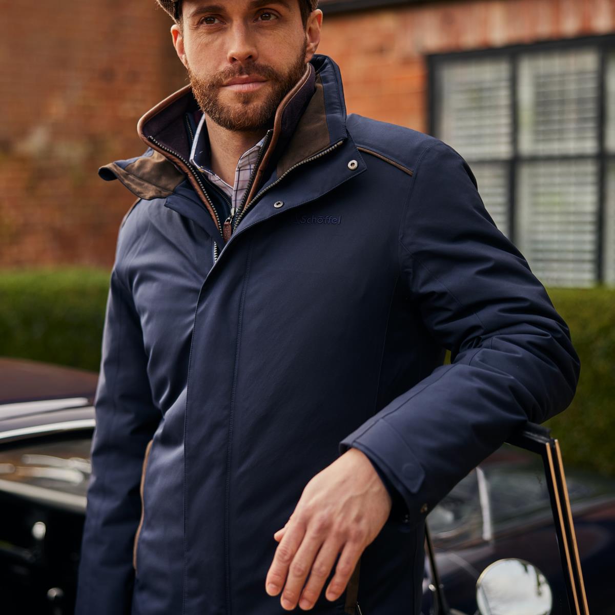 Navy Schoffel Mens Whitton Waterproof Coat Lifestyle