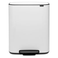 White Brabantia Bo Pedal Bin 60 Litre Front